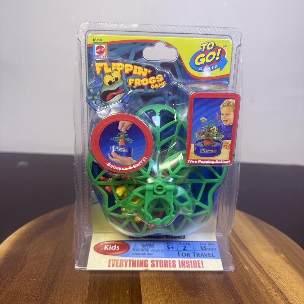 Flippin Frogs Game by Mattel CIB RARE PORTABLE EDITION To Go Games